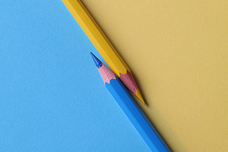 Blue and yellow pencil